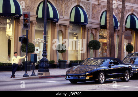 Outside the Beverly Wilshire Hotel at Wilshire Blvd. and Rodeo Dr. in Beverly Hills, CA Stock Photo