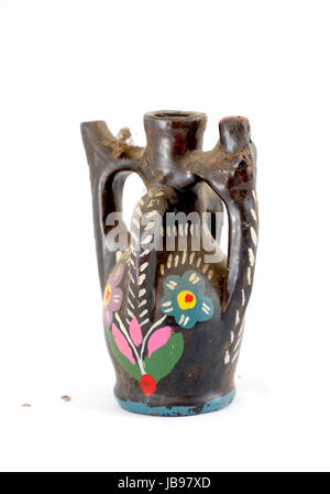 Traditional macedonian pottery. clay water jug,souvenir,image of a Stock Photo