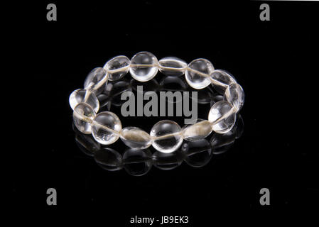 crystal bracelets in the black background Stock Photo