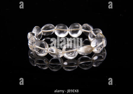 crystal bracelets in the black background Stock Photo