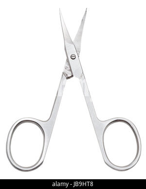 open manicure scissors isolated on white background Stock Photo