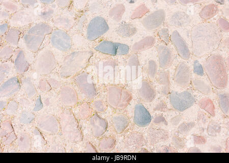 Old stone pavement background textures. Top view Stock Photo