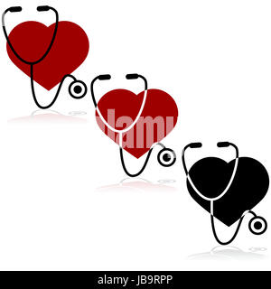 stethoscope with heart, medical symbol, vector Stock Photo: 74177856 - Alamy