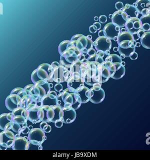 Shampo foam, colorful soap bubbles background Stock Vector