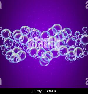 Shampo foam, colorful soap bubbles background Stock Vector