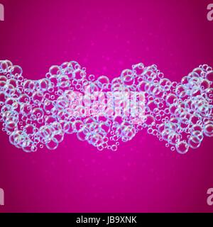 Shampo foam, colorful soap bubbles background Stock Vector