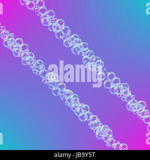 Shampoo foam with colorful realistic bubbles Stock Vector