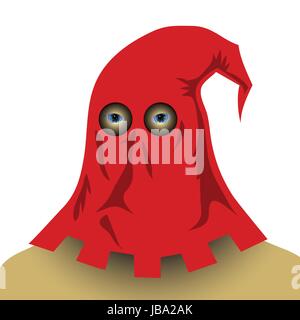 colorful illustration with red executioner mask for your design Stock Photo