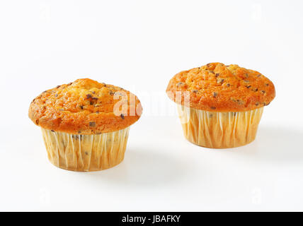 Vanilla muffins with fine chocolate flakes Stock Photo