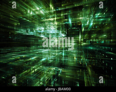 City Lights series. Interplay of technological fractal textures on the subject of science, technology, design and imagination Stock Photo