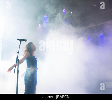 American R&B singer Tei Shi performs at the 2017 Field Trip Music & Arts Festival in Toronto, Canada Stock Photo