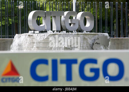 A logo sign outside of the headquarters of the Citgo Petroleum Corporation in Houston, Texas, on May 27, 2017. Stock Photo