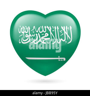 I love Saudi Arabia. Heart shape national country flag icon Stock ...