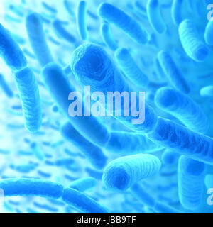 Infectious bacteria closely. Concept of disease transmission and epidemic. Stock Photo