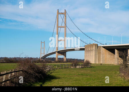 View of the Humber Bridge looking North Stock Photo