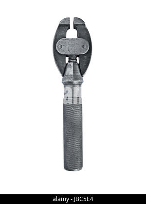 vintage hand vise isolated over white background, clipping path Stock Photo