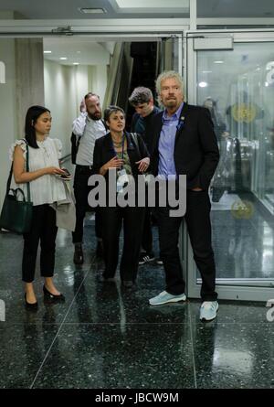 United Nations, New York, USA, June 08 2017 - Sir Richard Branson, Founder and Chairman of the Virgin Group Participated on the First Ocean Conference today at the UN Headquarters in New York City. Photo: Luiz Rampelotto/EuropaNewswire | usage worldwide Stock Photo