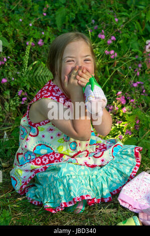 Down's Syndrome model, Natty (Natalie) Goleniowska with her mother Hayley. Stock Photo