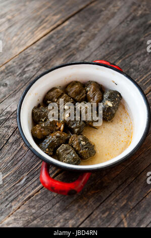 Nettles rolls with mince and rice Stock Photo