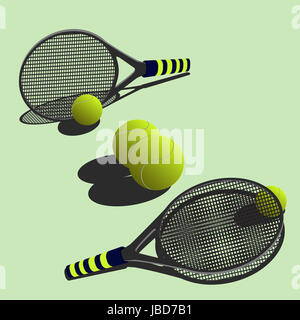 Tennis balls and rackets for tennis Stock Photo