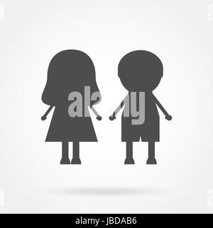 Icon boy and girl Stock Vector