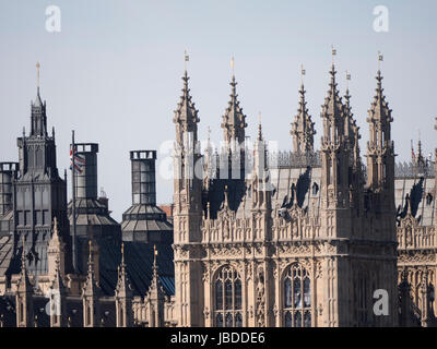 A closeup of the stonework of the Houses of Parliament Stock Photo