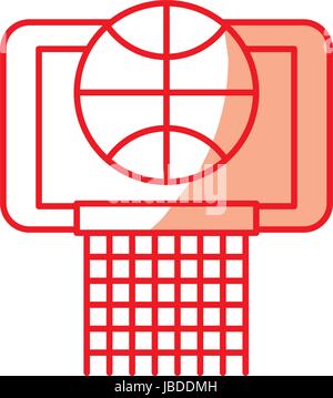 shadow basket ball in the hoop cartoon vector graphic design Stock Vector