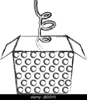 sketch draw jack in the box Stock Vector