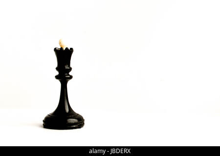 chessmen. Concept of business game. Queen black on white background. Photo for your design Stock Photo