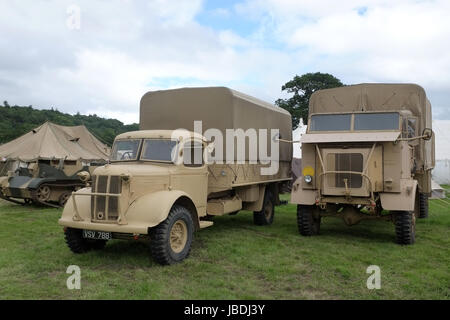 10th June 2017 - Austin K3 & K5 Military trucks at the War and peace show at Wraxall in North Somerset. England. Stock Photo