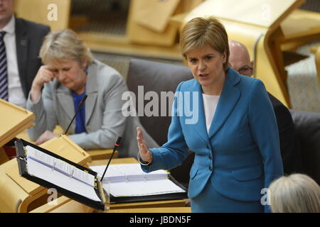 Scottish Politicians attend the weekly First Minister’s Questions in Holyrood, Edinburgh.   Featuring: Nicola Sturgeon Where: Edinburgh, United Kingdom When: 11 May 2017 Credit: Euan Cherry/WENN.com Stock Photo