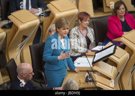 Scottish Politicians attend the weekly First Ministers Questions in Holyrood, Edinburgh.  Featuring: Nicola Sturgeon Where: Edinburgh, United Kingdom When: 11 May 2017 Credit: Euan Cherry/WENN.com Stock Photo