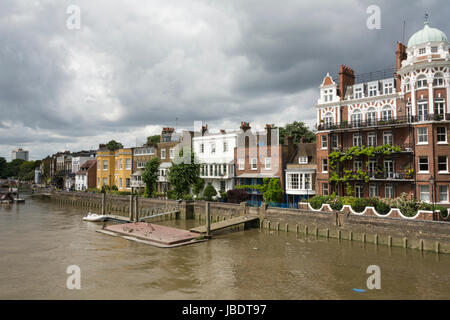 Riverside property on Hammersmith Mall, London, England, UK Stock Photo ...