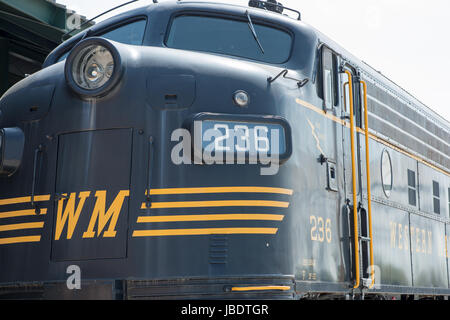 BALITMORE, MD - APRIL 15: WM No.236 Western Maryland Railway GM-EMD, model F-7A, Diesel Locomotive on April 15, 2017 Stock Photo