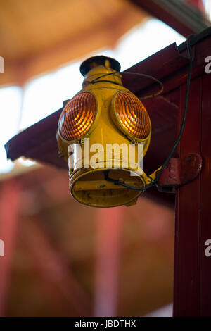 BALITMORE, MD - APRIL 15: Old Fashion Signal Lamp hanging off of Caboose on April 15, 2017 Stock Photo