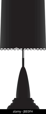 Bedside lamp silhouette Stock Vector