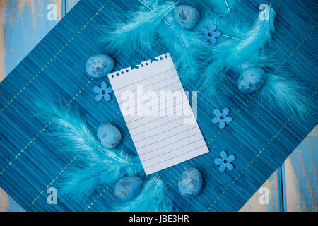 Easter Concept With Blank Note And Quail Eggs Stock Photo - Alamy