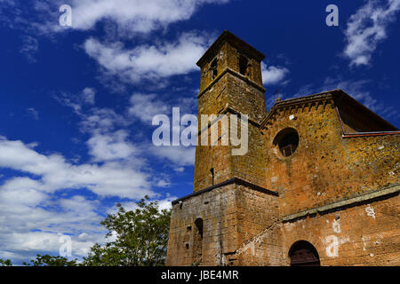 Medieval Chiesa di San Giovenale with clouds, one of the most ancient churches in the historic center of Orvieto in Umbria, Italy Stock Photo