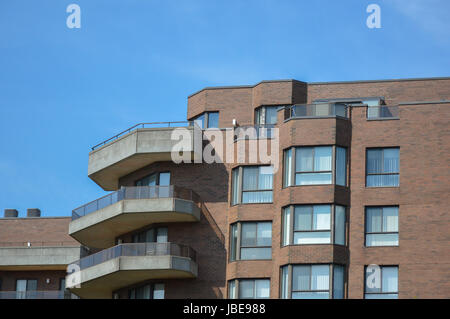 Residential building with balconies in Montreal downtown Canada. Stock Photo