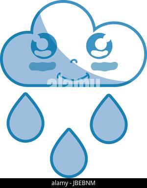 silhouette kawaii nice happy cloud raining Stock Vector Image & Art - Alamy