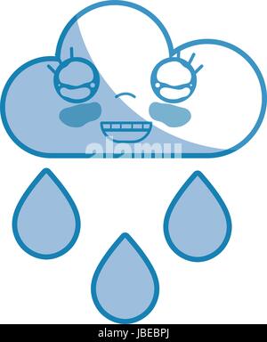 silhouette kawaii nice happy cloud raining Stock Vector Image & Art - Alamy