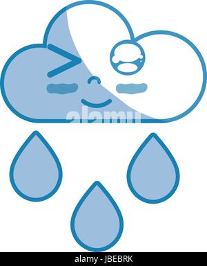 silhouette kawaii nice funny cloud raining Stock Vector Image & Art - Alamy