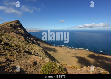 Beautiful golden beach in northern Lanzarote. Guinate, Canary Islands Stock Photo