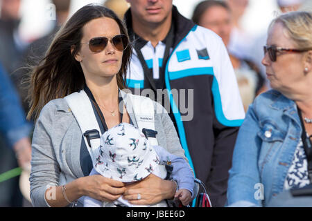 KARLSKOGA, SWEDEN. 14th AUGUST, 2016.  Princess Sofia of Sweden with Prince Alexander during STCC-racing in Karlskoga. Stock Photo