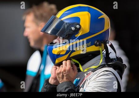 KARLSKOGA, SVERIGE - 13 AUGUSTI 2016 :  STCC 13 Carl Philip Bernadotte Polestar Cyan Racing under STCC -tävlingarna på Karlskoga Motorstadion den 13 a Stock Photo