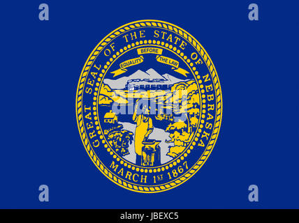 Illustration of the flag of Nebraska state in America Stock Photo