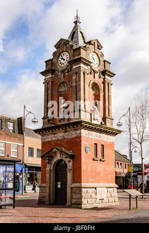 Bexleyheath Coronation Memorial Clock Tower, Market Place, Bexleyheath, London, England Stock Photo