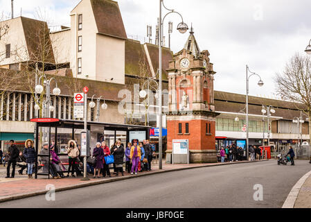 Bexleyheath Coronation Memorial Clock Tower, Market Place, Bexleyheath, London, England Stock Photo