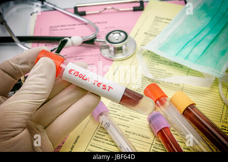 Tests For Research Of Ebola virus Stock Photo