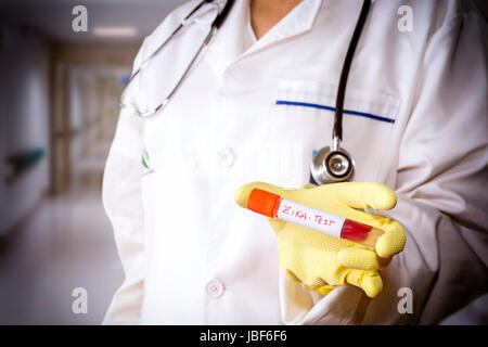 Tests For Research Of Zica virus (ZIKV) Stock Photo